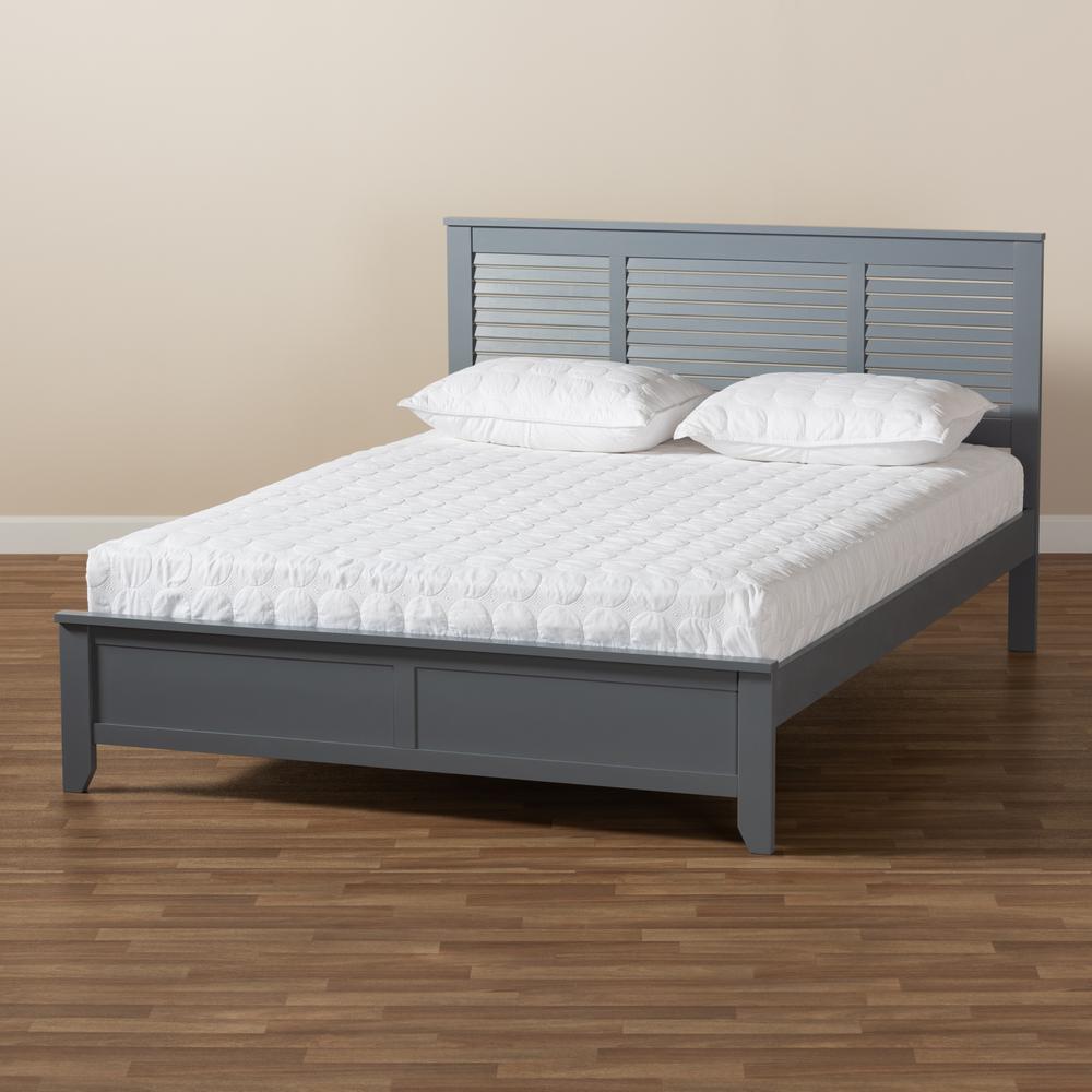 Adela Modern and Contemporary Grey Finished Wood Full Size Platform Bed. Picture 16