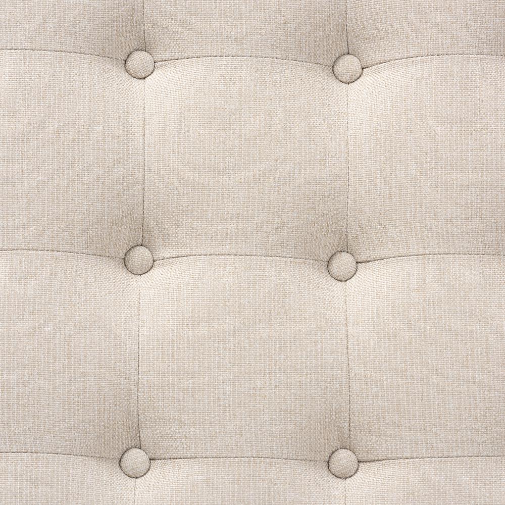 Baxton Studio Alvere Modern and Contemporary Beige Fabric Upholstered Walnut Finished Cocktail Ottoman. Picture 12