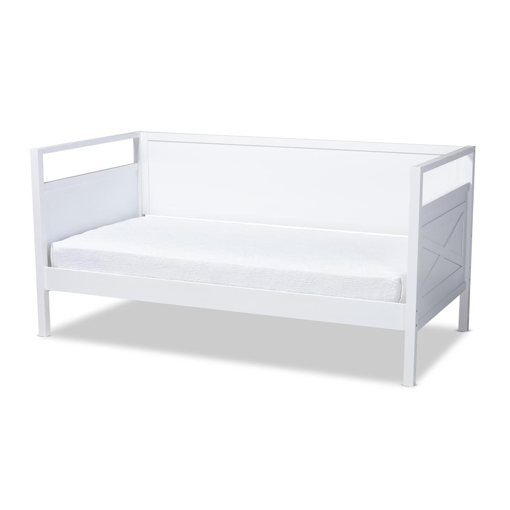 Baxton Studio Cintia Cottage Farmhouse White Finished Wood Twin Size Daybed. Picture 9