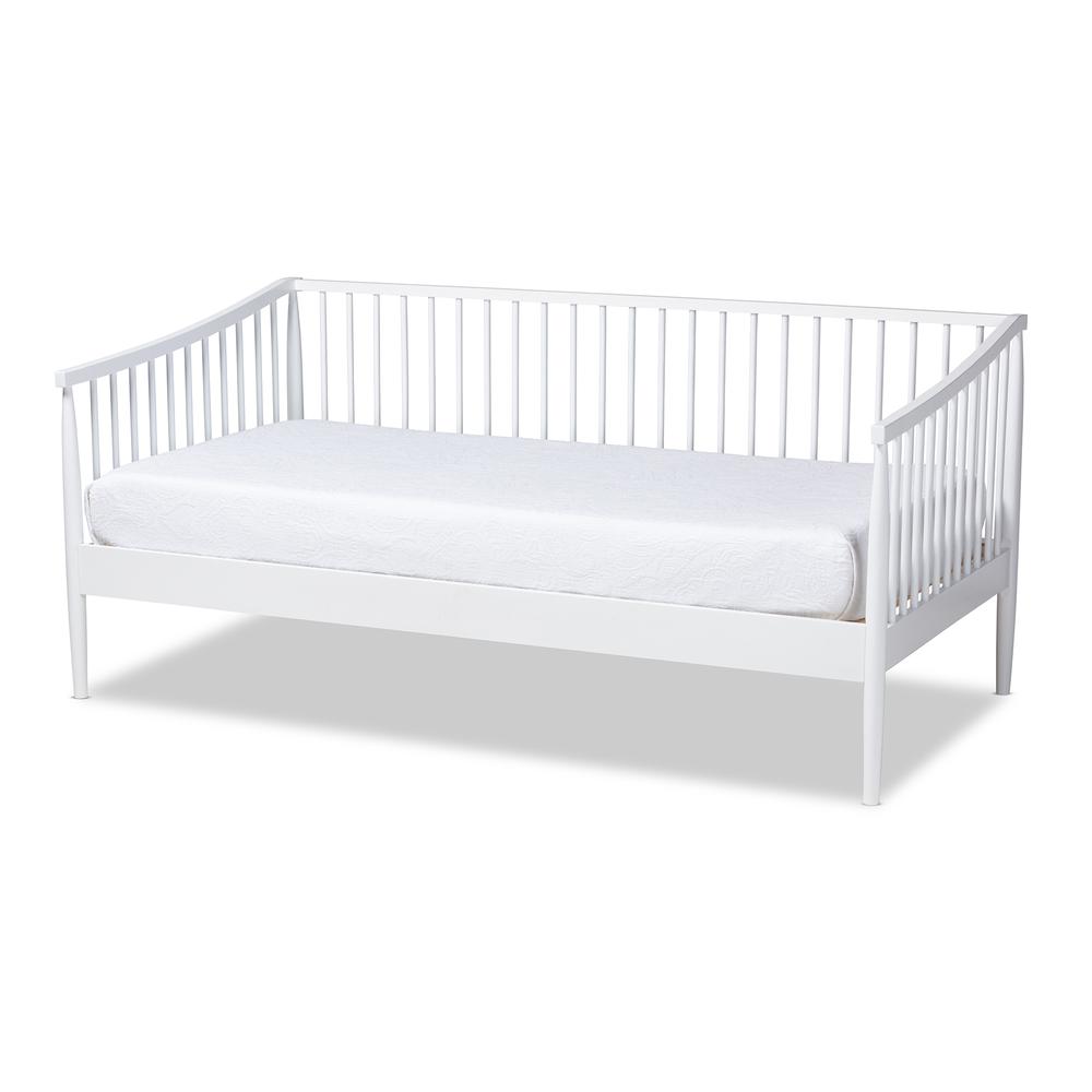 Renata Classic and Traditional White Finished Wood Twin Size Spindle Daybed. Picture 9