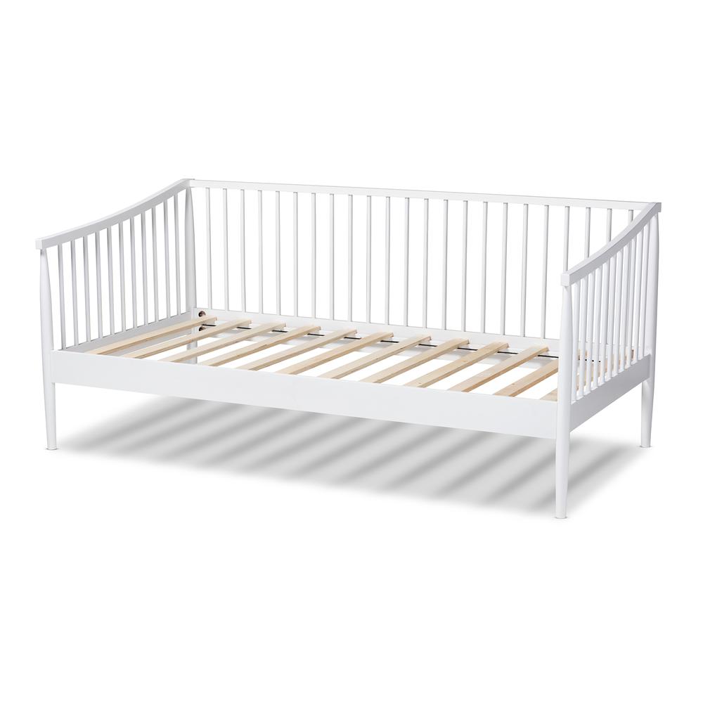 Renata Classic and Traditional White Finished Wood Twin Size Spindle Daybed. Picture 11