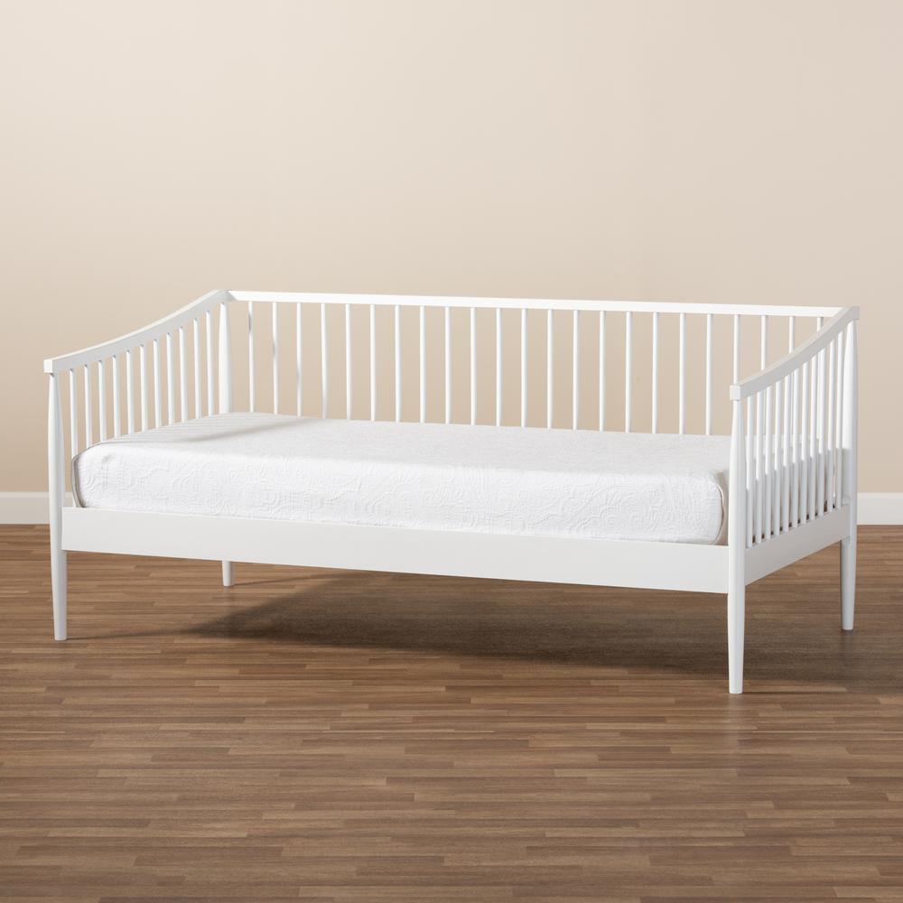 Renata Classic and Traditional White Finished Wood Twin Size Spindle Daybed. Picture 15