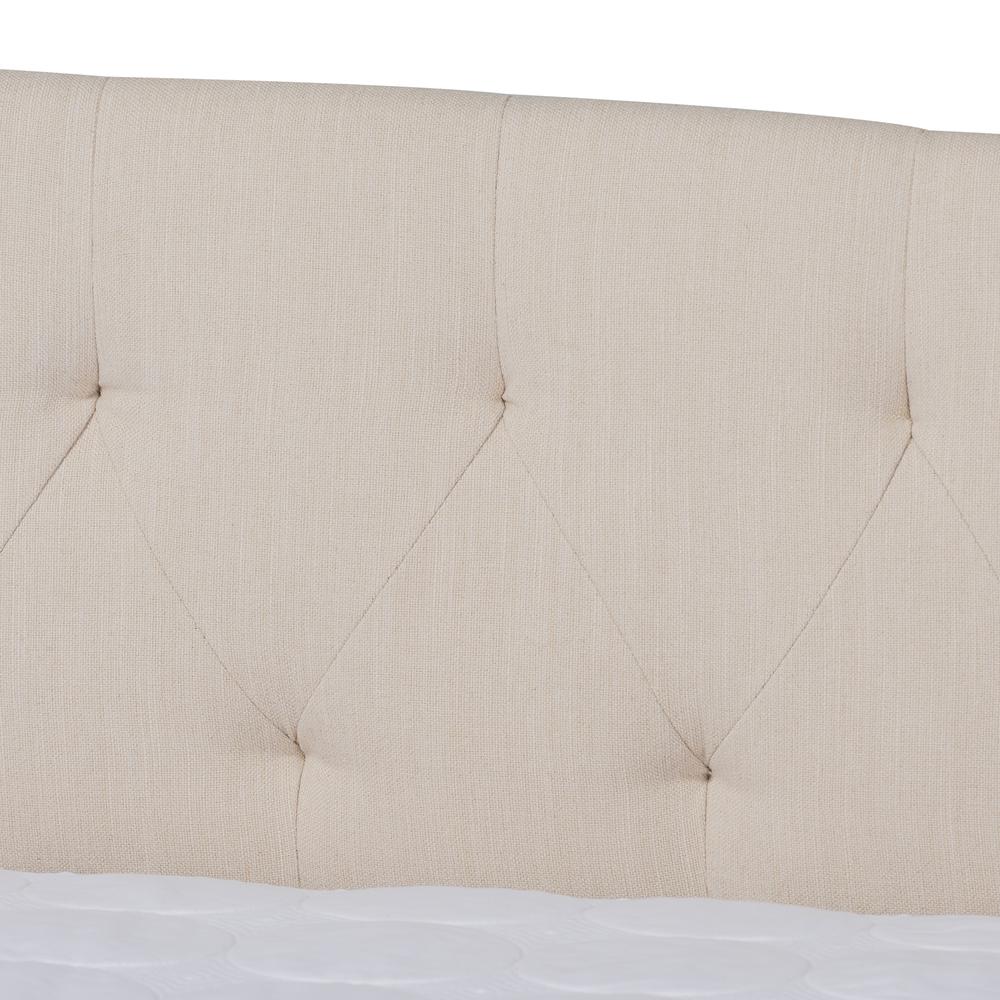 Beige Fabric Upholstered Full Size Daybed with Roll-Out Trundle Bed. Picture 17