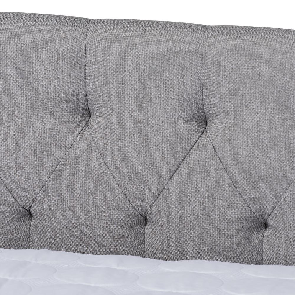 Delora Modern and Contemporary Light Grey Fabric Upholstered Full Size Daybed. Picture 12