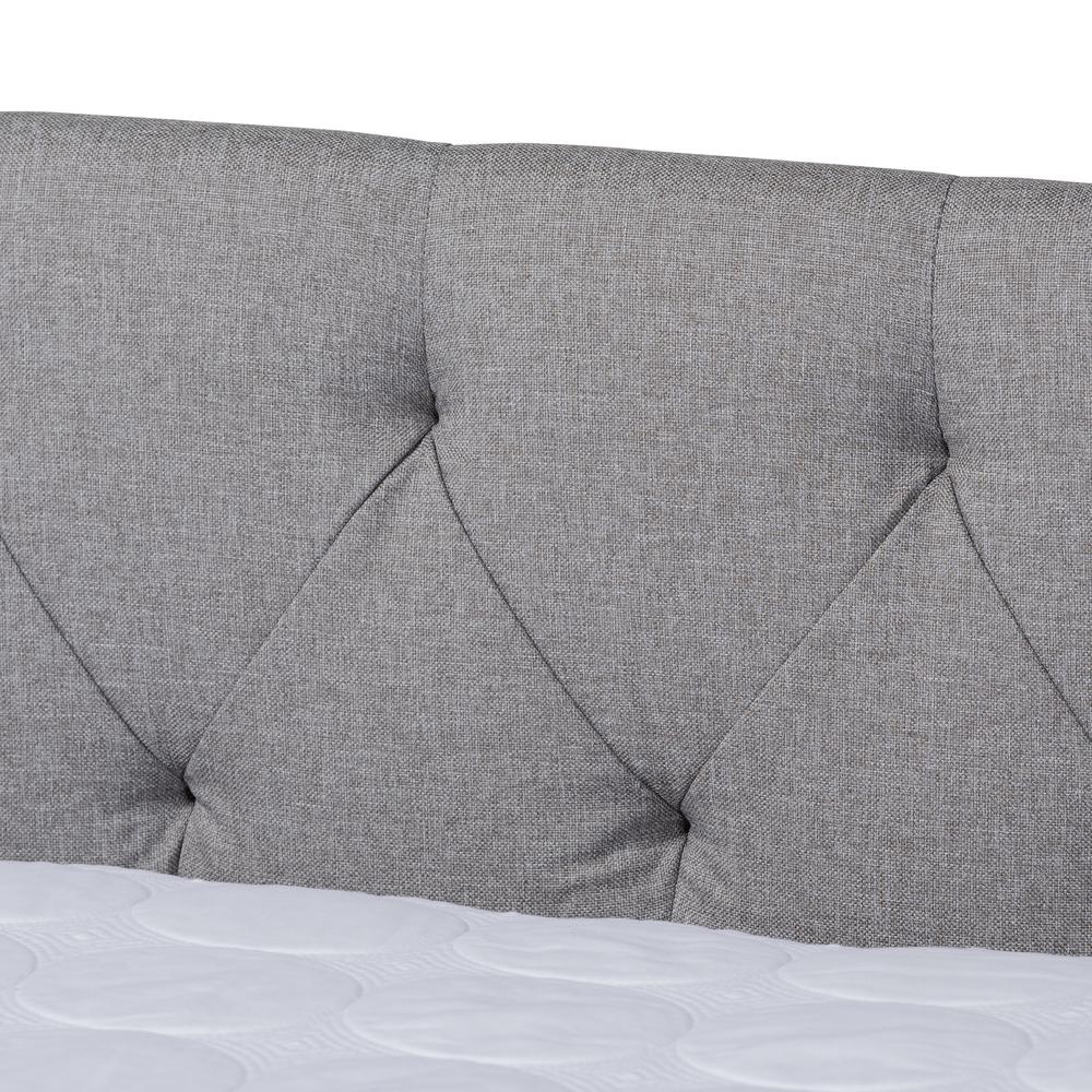Haylie Modern and Contemporary Light Grey Fabric Upholstered Full Size Daybed. Picture 13