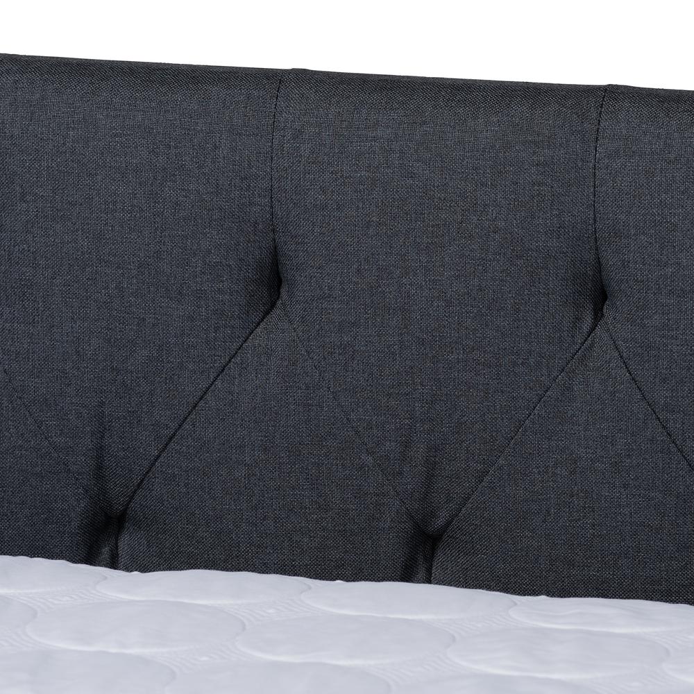 Haylie Modern and Contemporary Dark Grey Fabric Upholstered Full Size Daybed. Picture 13