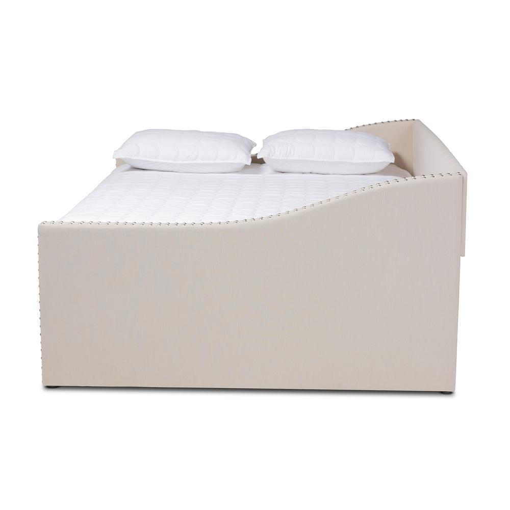 Baxton Studio Haylie Modern and Contemporary Beige Fabric Upholstered Full Size Daybed. Picture 2