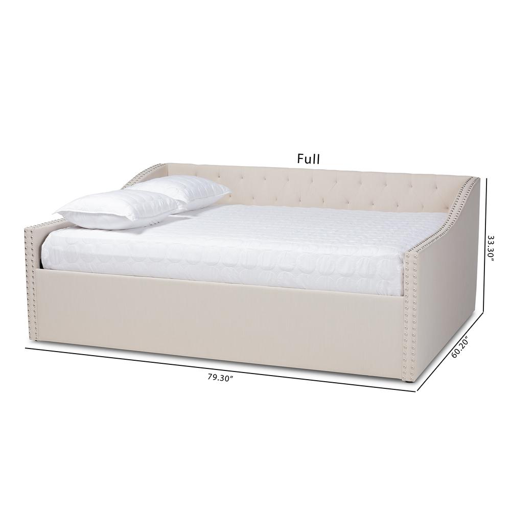 Baxton Studio Haylie Modern and Contemporary Beige Fabric Upholstered Full Size Daybed. Picture 8