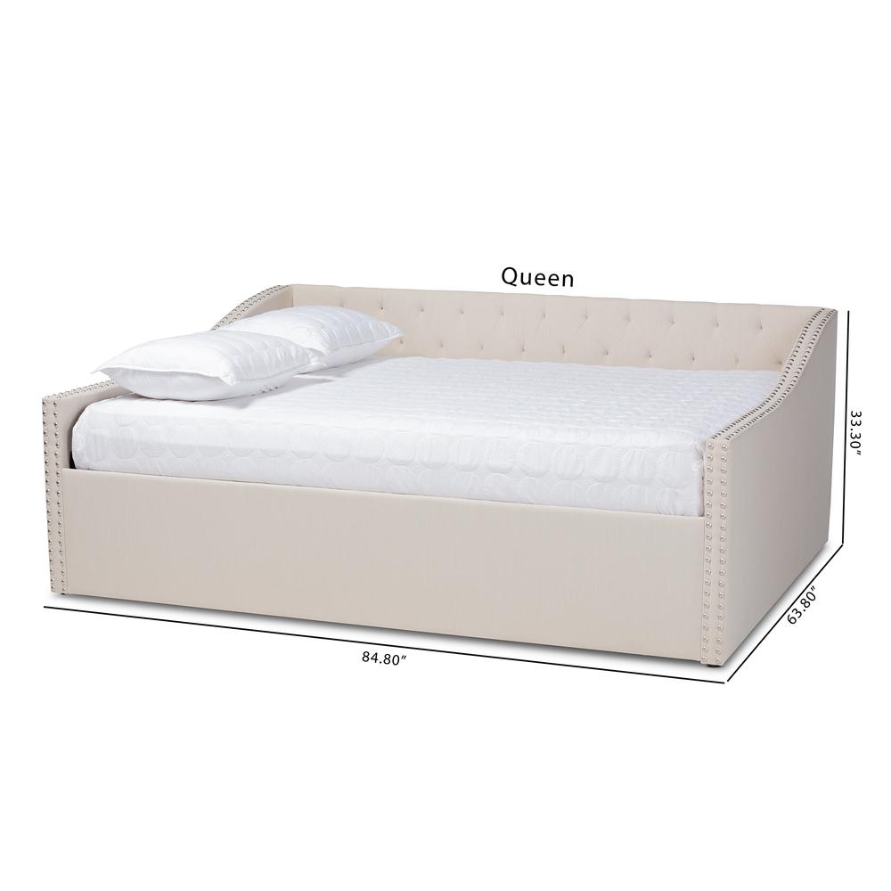 Baxton Studio Haylie Modern and Contemporary Beige Fabric Upholstered Full Size Daybed. Picture 9