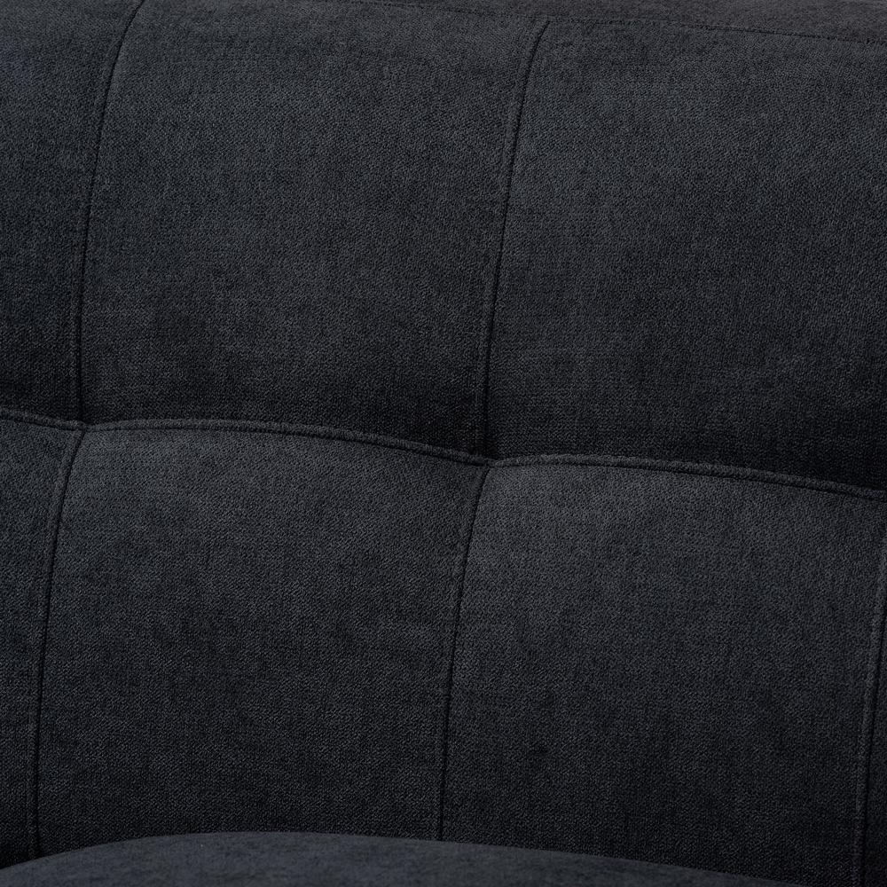 Baxton Studio Allister Mid-Century Modern Dark Grey Fabric Upholstered Loveseat. Picture 14