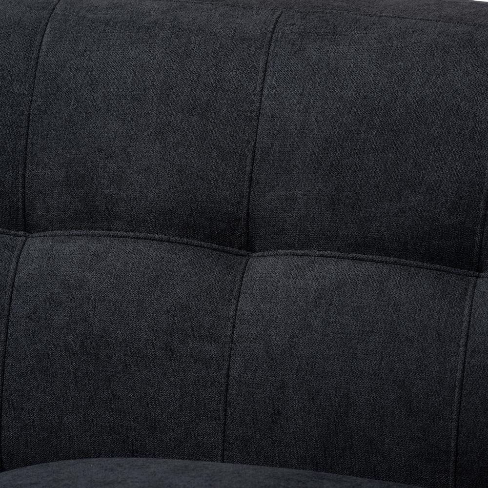 Allister Mid-Century Modern Dark Grey Fabric Upholstered 2-Piece Living Room Set. Picture 12