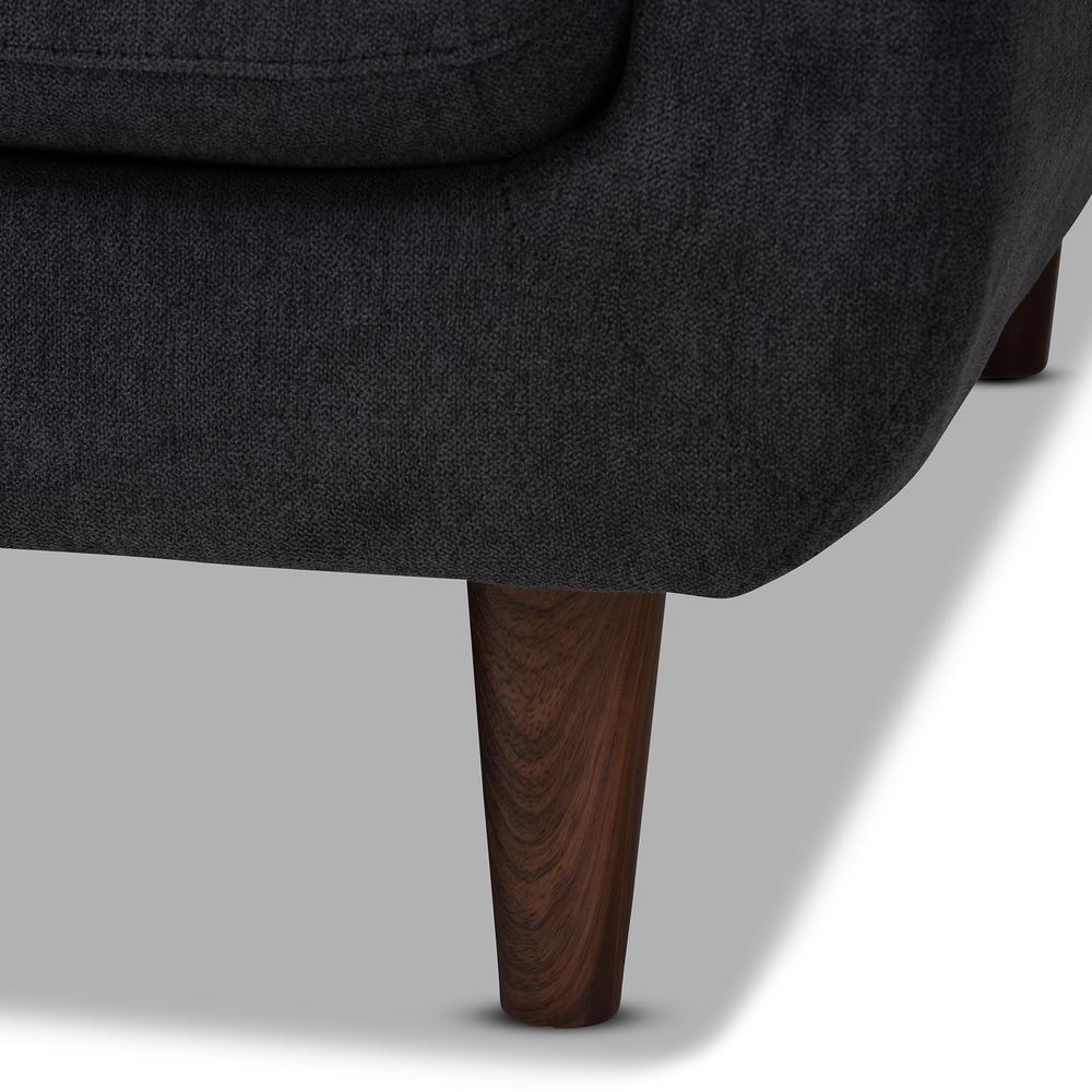Baxton Studio Allister Mid-Century Modern Dark Grey Fabric Upholstered Sofa. Picture 15