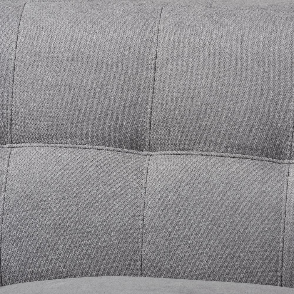 Baxton Studio Allister Mid-Century Modern Light Grey Fabric Upholstered Loveseat. Picture 14