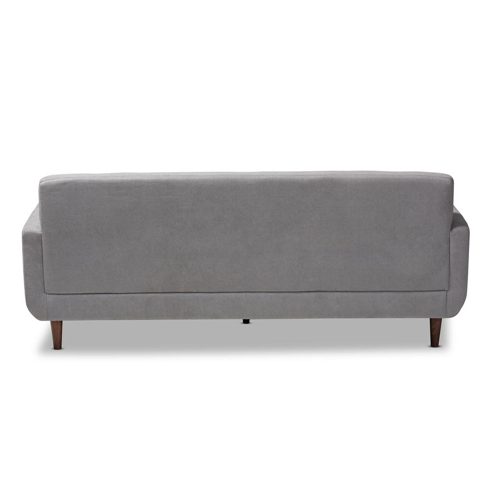 Baxton Studio Allister Mid-Century Modern Light Grey Fabric Upholstered Sofa. Picture 13