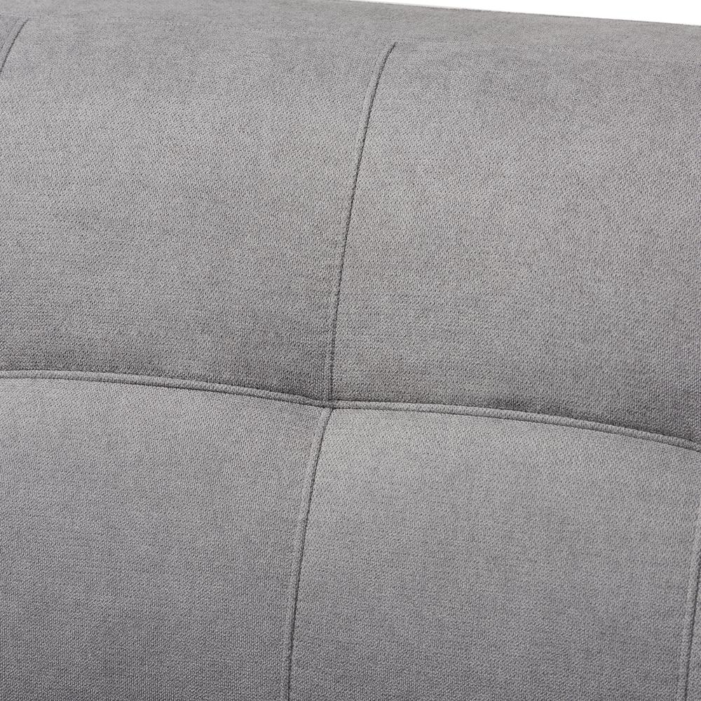 Baxton Studio Allister Mid-Century Modern Light Grey Fabric Upholstered Sofa. Picture 14
