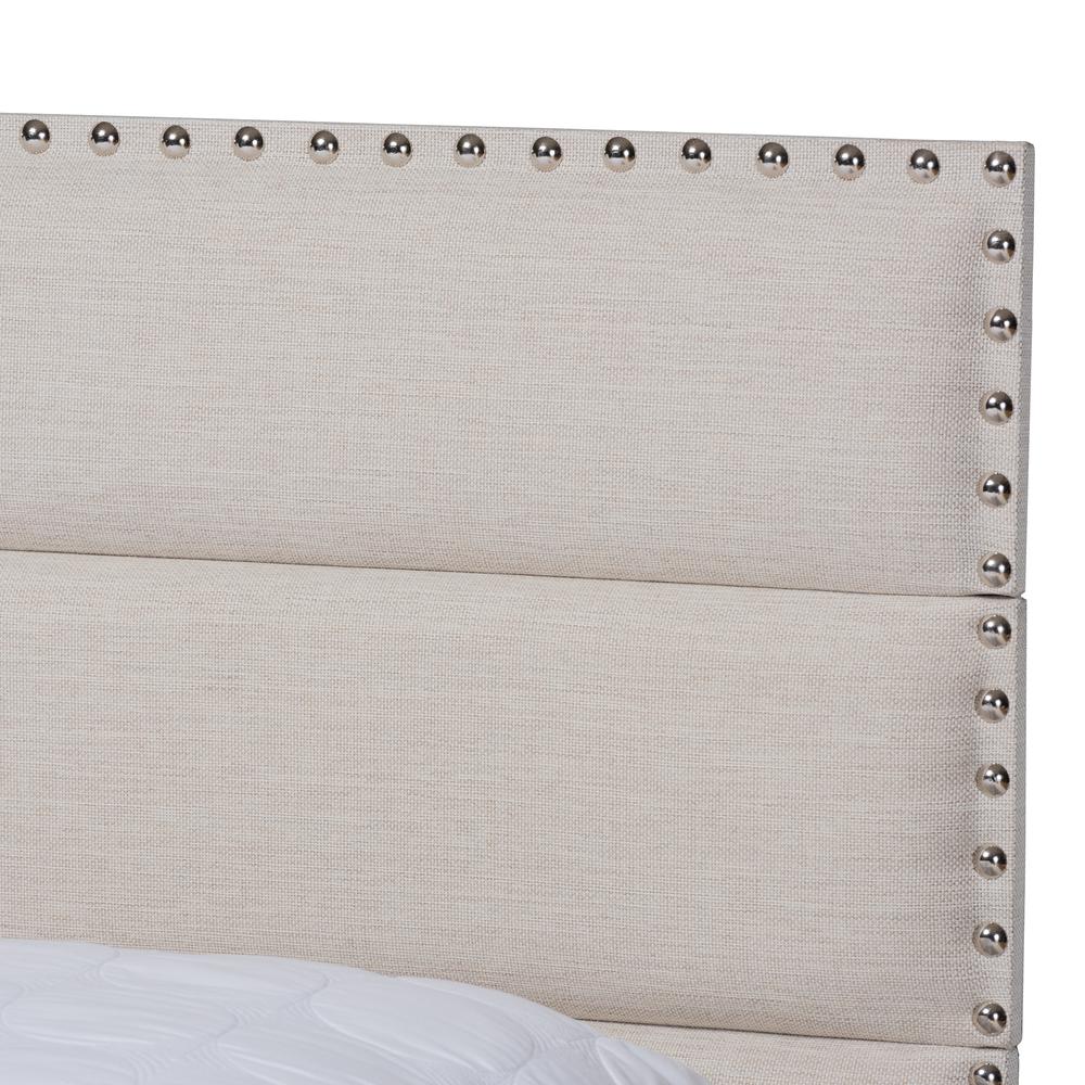 Ansa Modern and Contemporary Beige Fabric Upholstered Full Size Bed. Picture 14