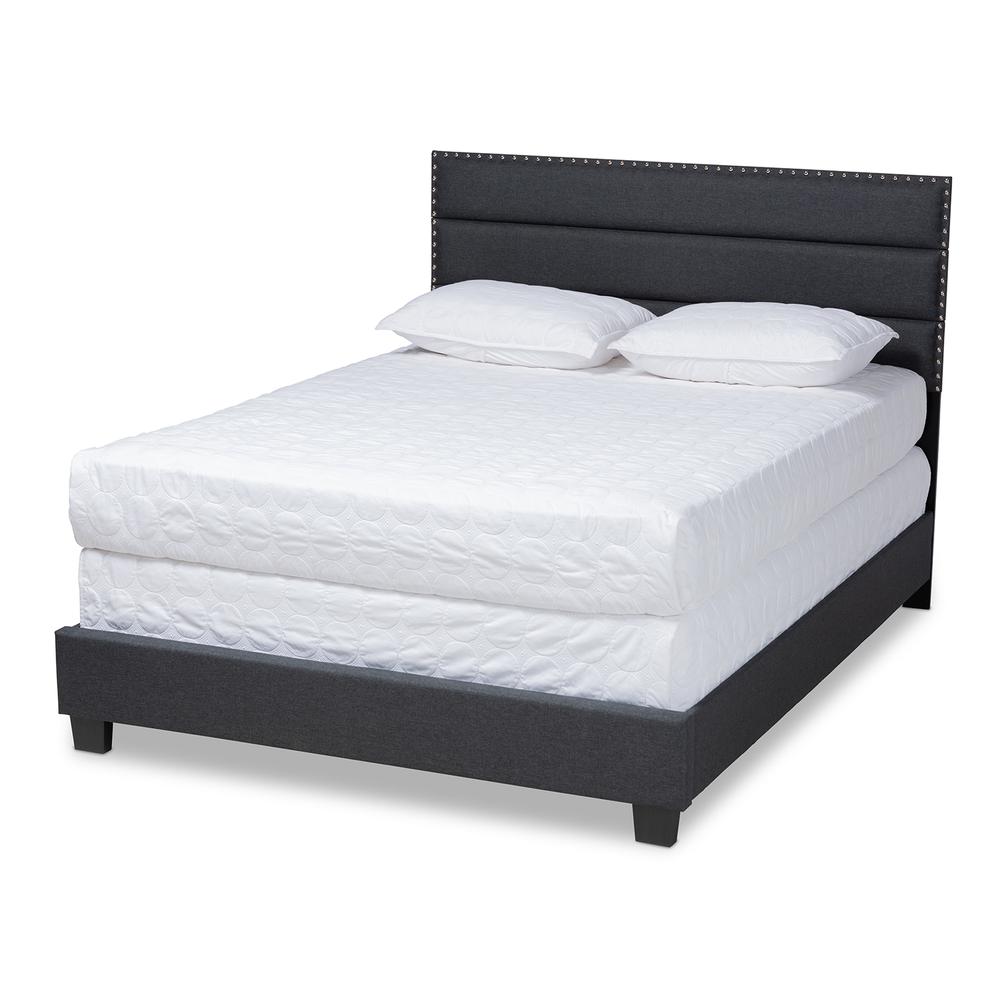 Baxton Studio Ansa Modern and Contemporary Dark Grey Fabric Upholstered Full Size Bed. Picture 13