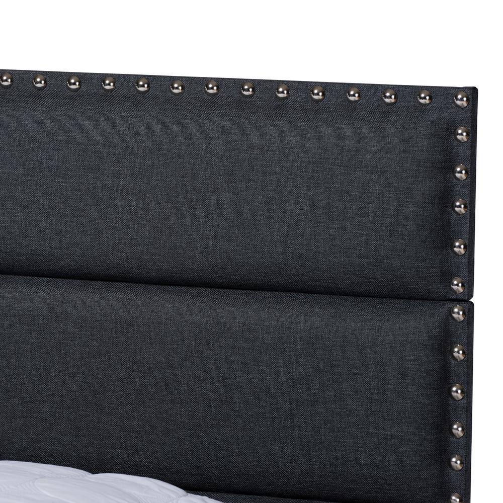 Baxton Studio Ansa Modern and Contemporary Dark Grey Fabric Upholstered Full Size Bed. Picture 16