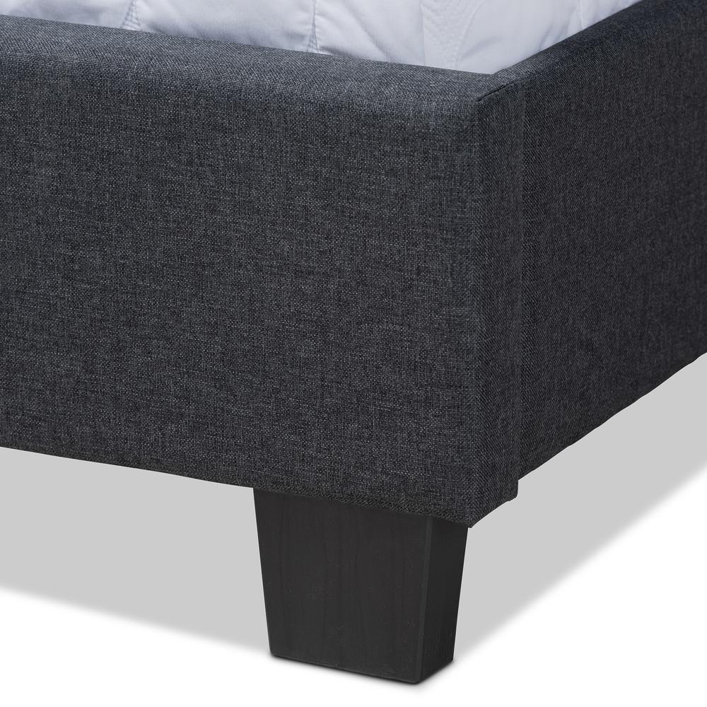 Ansa Modern and Contemporary Dark Grey Fabric Upholstered Full Size Bed. Picture 15