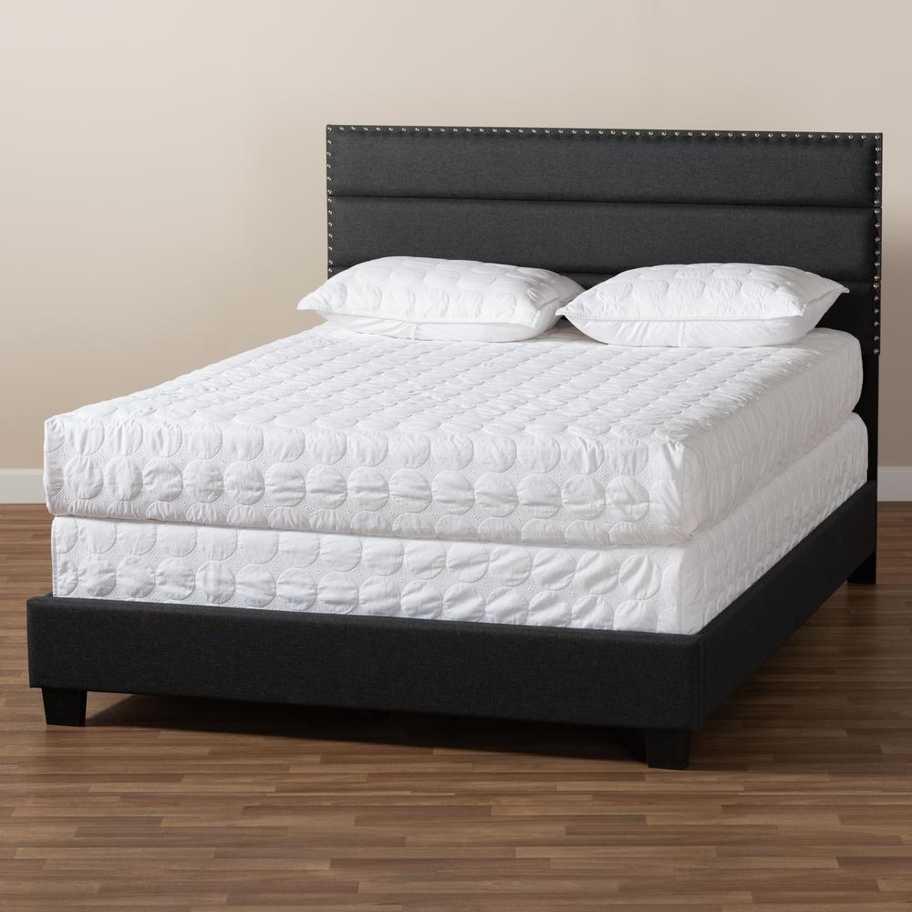Baxton Studio Ansa Modern and Contemporary Dark Grey Fabric Upholstered Full Size Bed. Picture 19