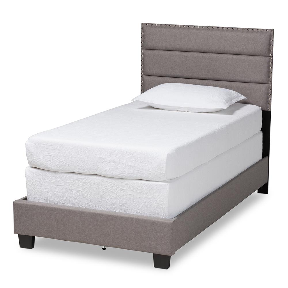 Baxton Studio Ansa Modern and Contemporary Grey Fabric Upholstered Twin Size Bed. Picture 11
