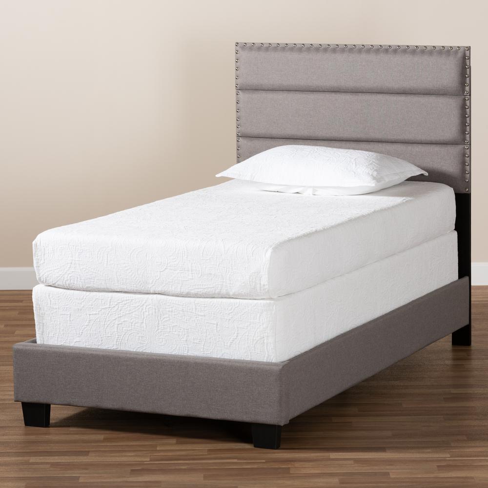 Baxton Studio Ansa Modern and Contemporary Grey Fabric Upholstered Twin Size Bed. Picture 17
