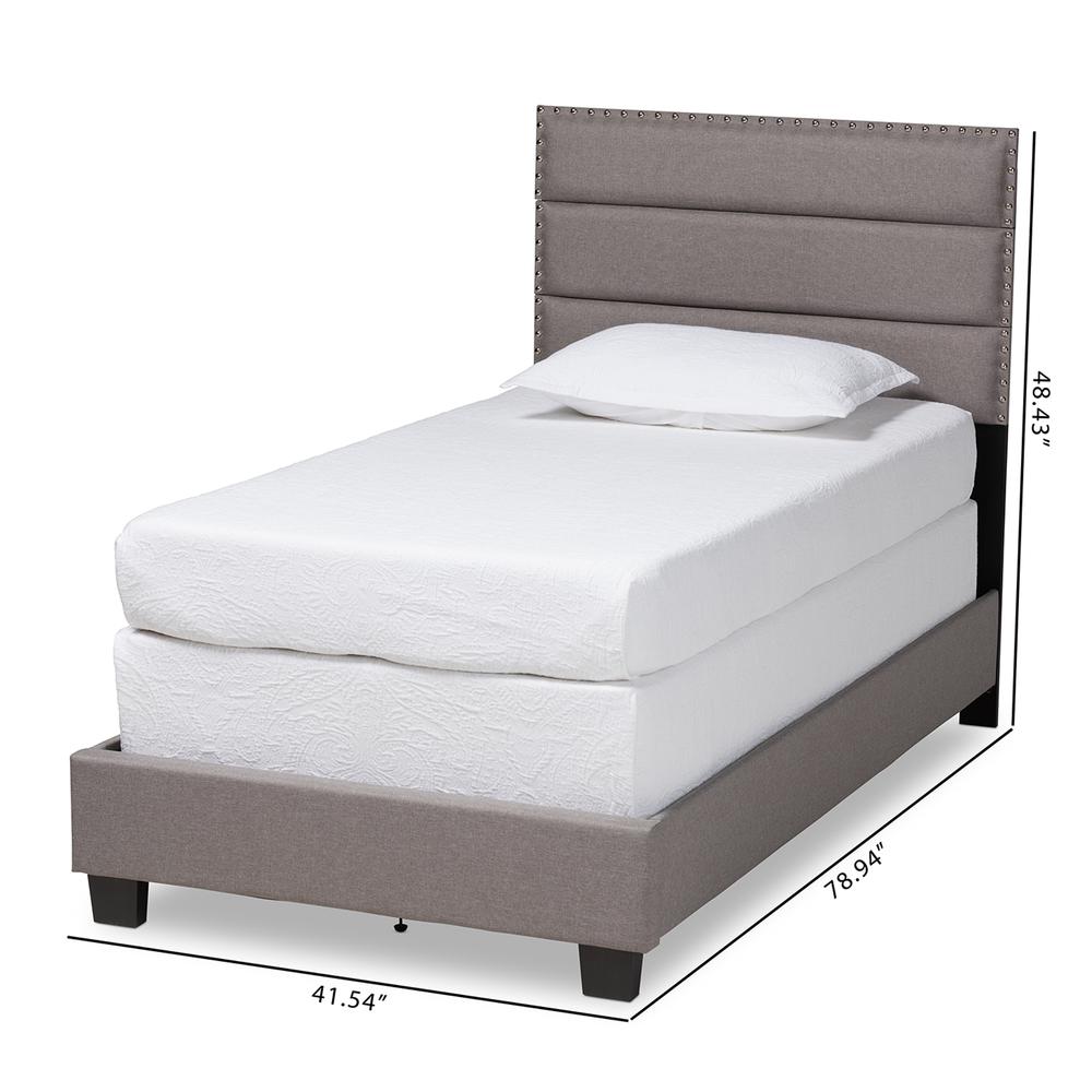 Baxton Studio Ansa Modern and Contemporary Grey Fabric Upholstered Twin Size Bed. Picture 18