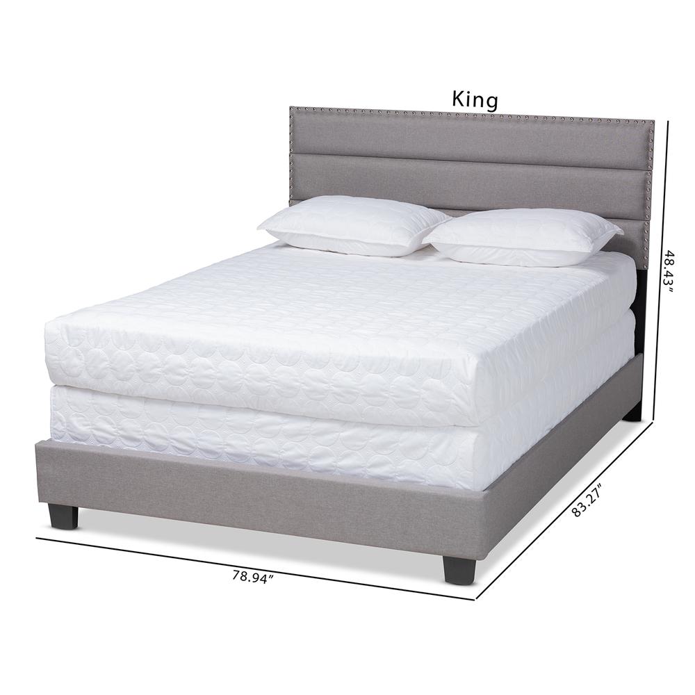 Baxton Studio Ansa Modern and Contemporary Grey Fabric Upholstered Twin Size Bed. Picture 20
