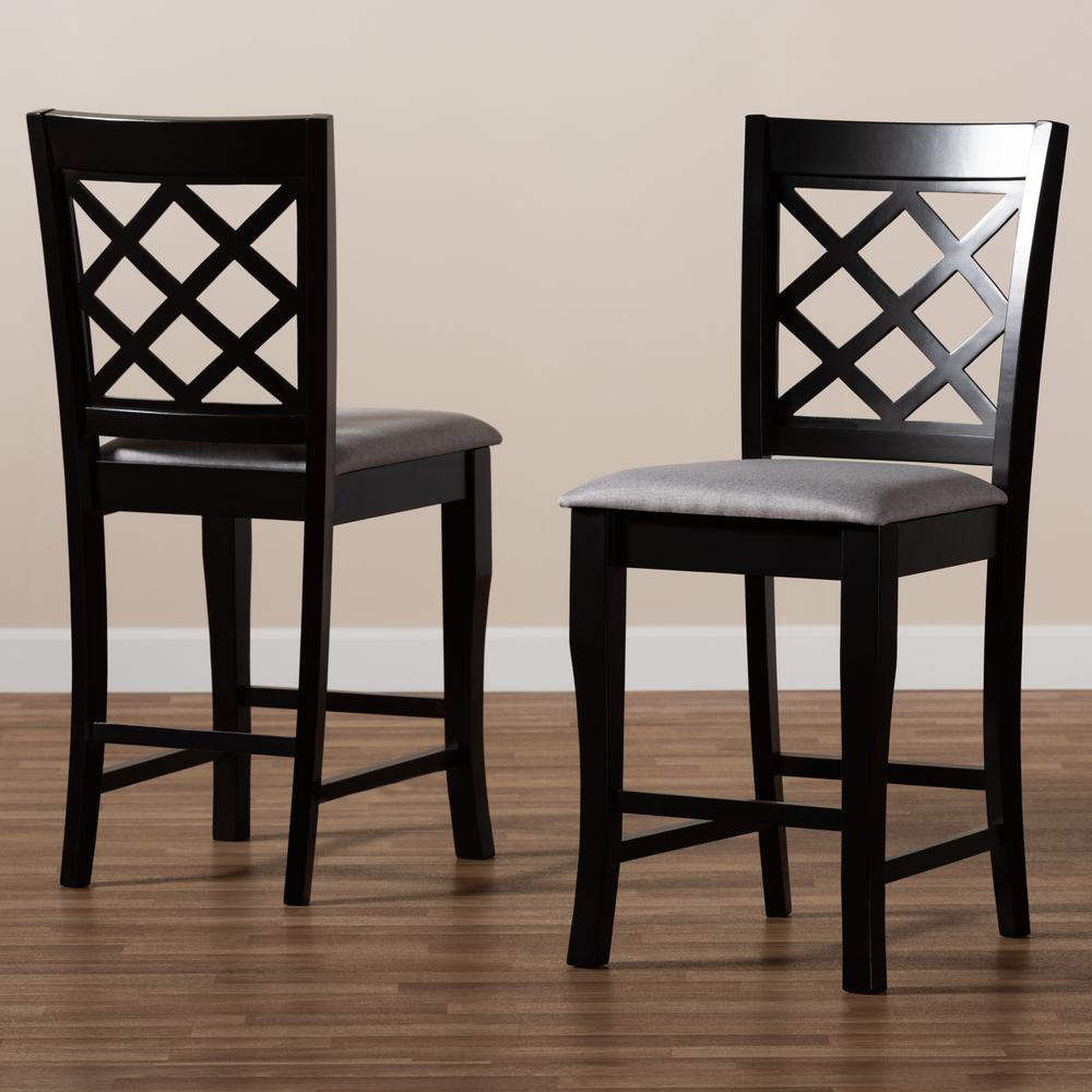 Espresso Brown Finished 2-Piece Wood Counter Stool Set of 4. Picture 15