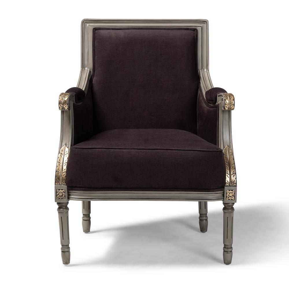 Grey Finished Armchair with Goldleaf Detailing. Picture 11