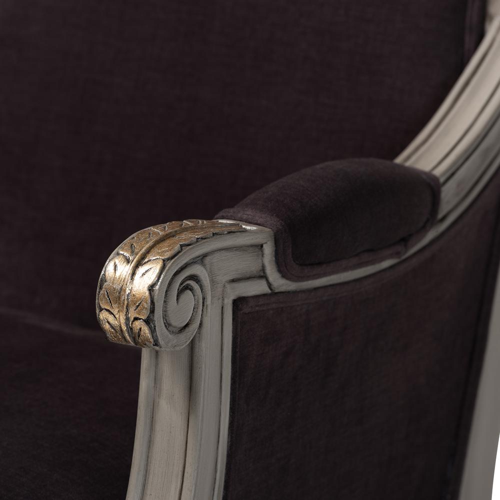 Grey Finished Armchair with Goldleaf Detailing. Picture 14