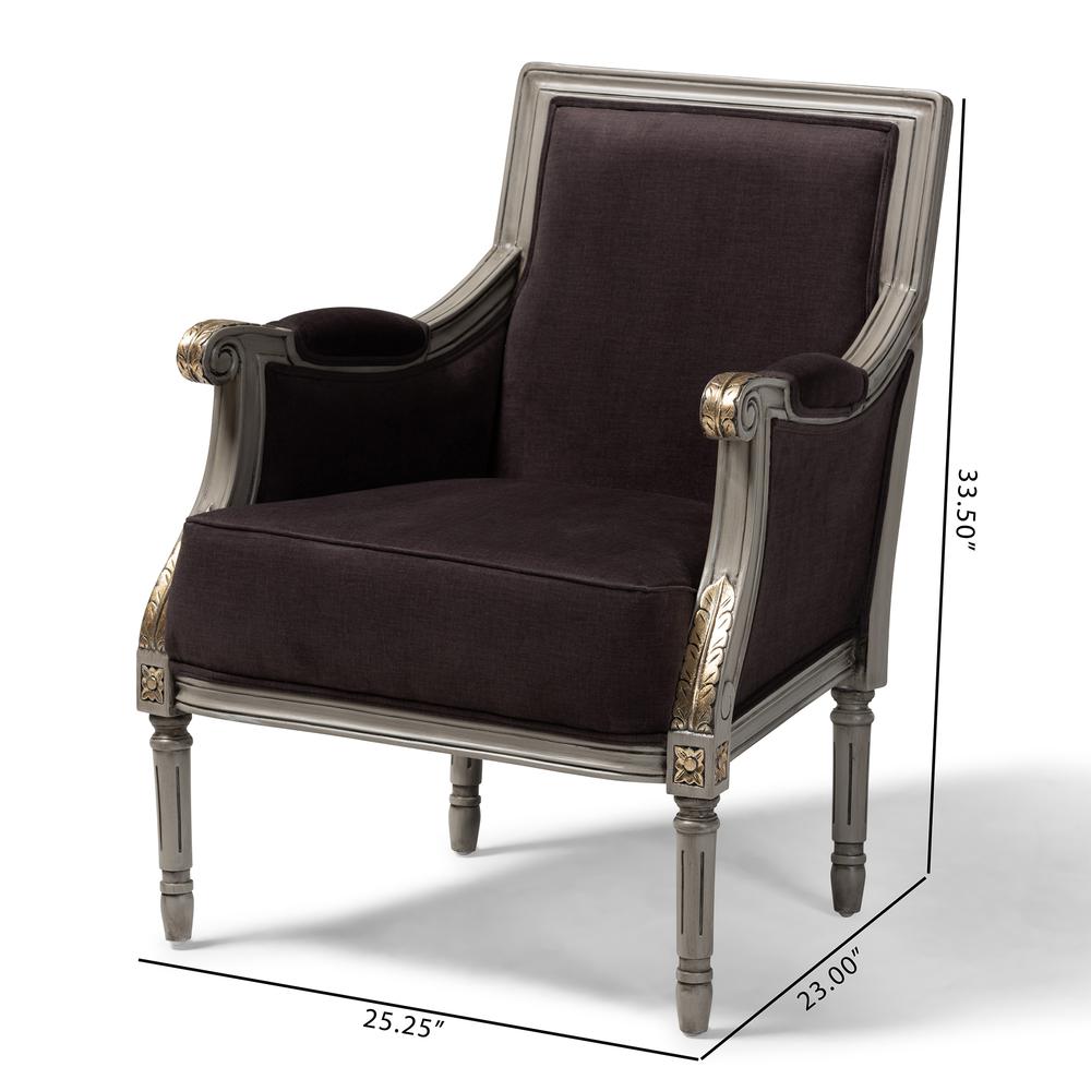 Grey Finished Armchair with Goldleaf Detailing. Picture 18
