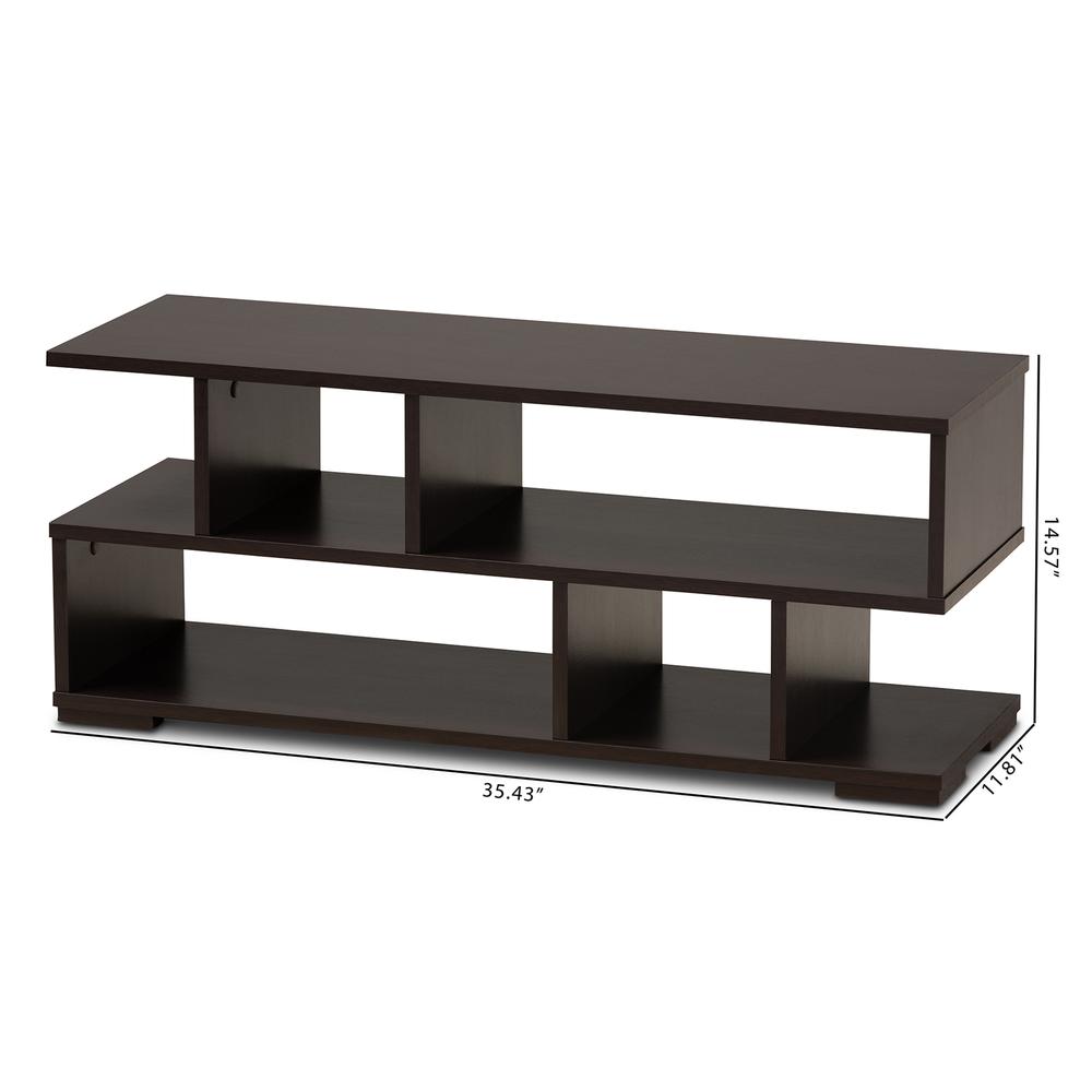 Baxton Studio Arne Modern and Contemporary Dark Brown Finished Wood TV Stand. Picture 14