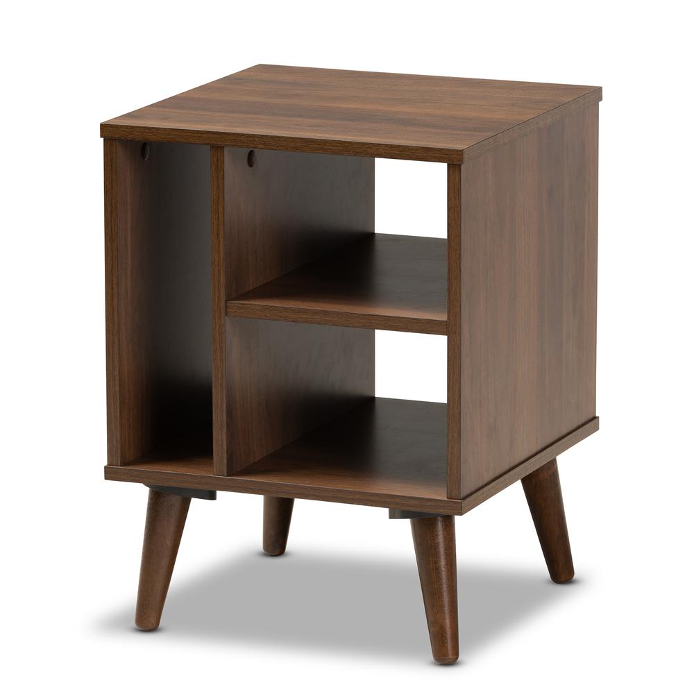 Baxton Studio Sami Mid-Century Modern Walnut Finished Wood End Table. Picture 8