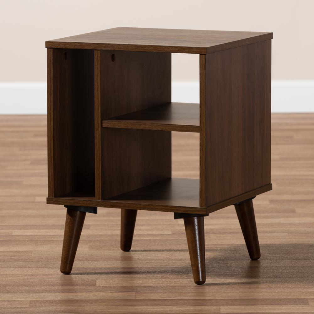 Baxton Studio Sami Mid-Century Modern Walnut Finished Wood End Table. Picture 13