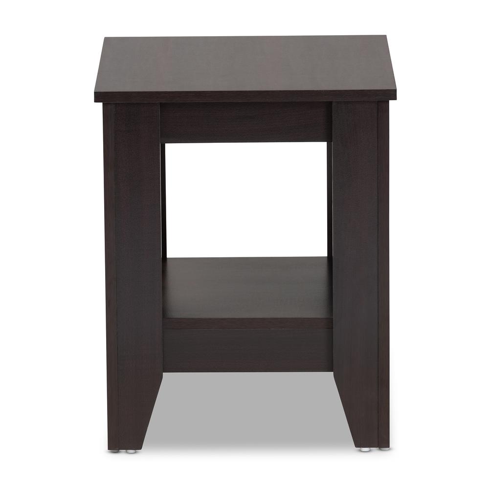 Baxton Studio Audra Modern and Contemporary Dark Brown Finished Wood End Table. Picture 8