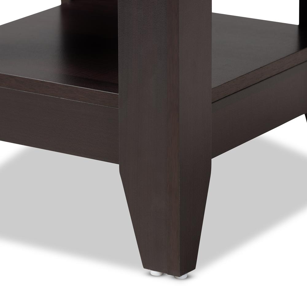 Baxton Studio Audra Modern and Contemporary Dark Brown Finished Wood End Table. Picture 9
