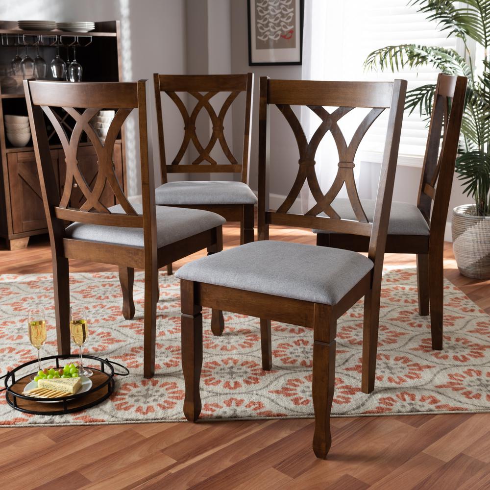 Walnut Brown Finished Wood 4-Piece Dining Chair Set Set. Picture 12