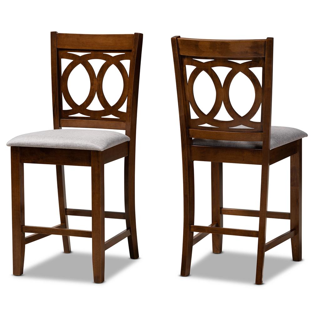 Walnut Brown Finished Wood 2-Piece Counter Height Pub Chair Set. Picture 9