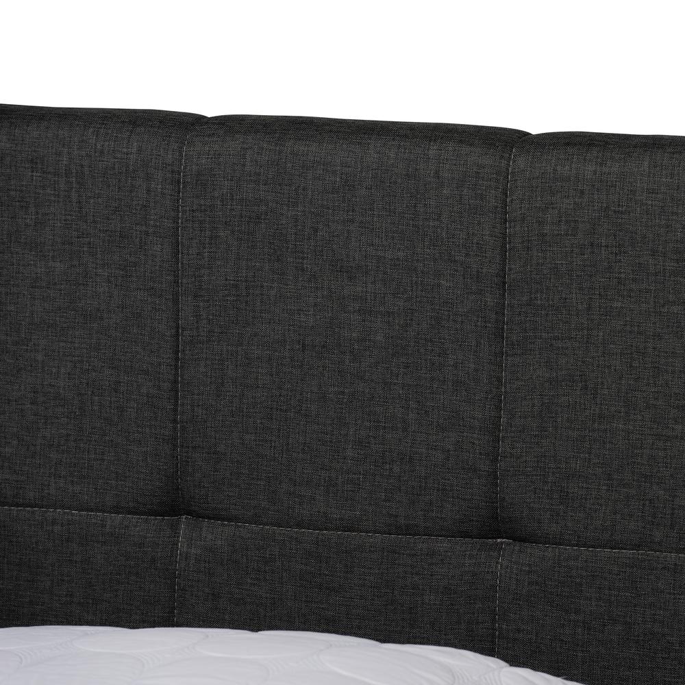 Netti Dark Grey Fabric Upholstered 2-Drawer Queen Size Platform Storage Bed. Picture 18