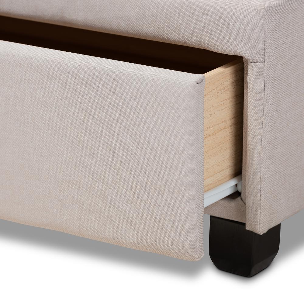 Baxton Studio Netti Beige Fabric Upholstered 2-Drawer Queen Size Platform Storage Bed. Picture 20