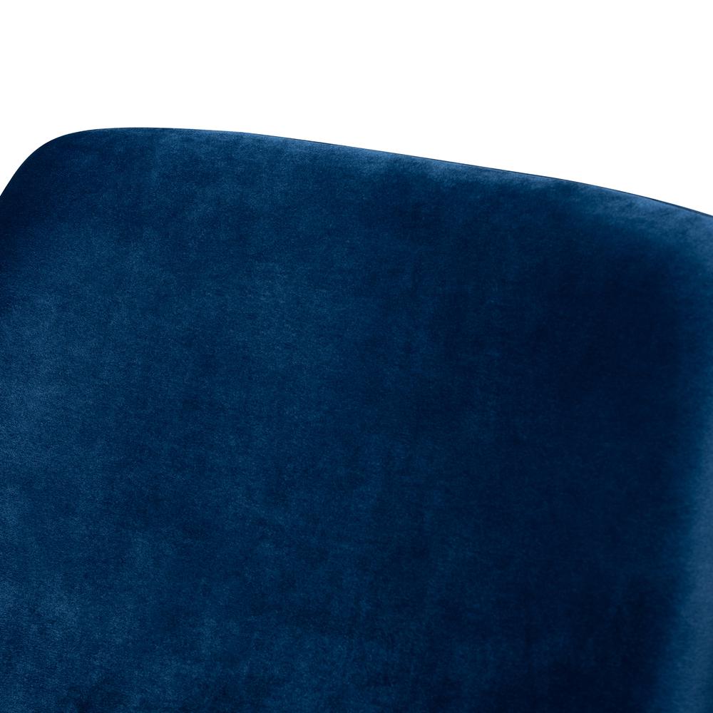 Baxton Studio Sennet Glam and Luxe Navy Blue Velvet Fabric Upholstered Gold Finished Armchair. Picture 15