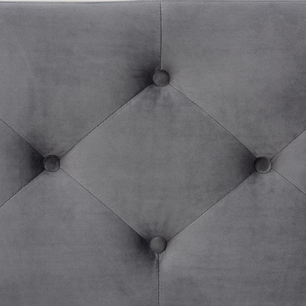 Baxton Studio Hannah Modern and Contemporary Grey Velvet Fabric Upholstered Button-Tufted Storage Ottoman Bench. Picture 18