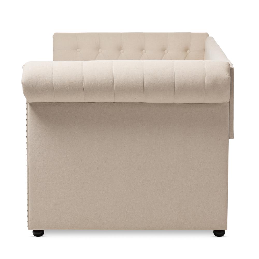 Baxton Studio Mabelle Modern and Contemporary Beige Fabric Trundle Daybed. Picture 17