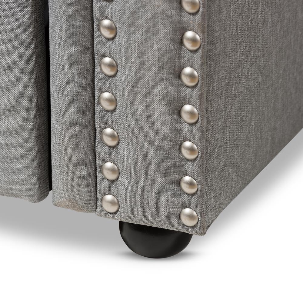Baxton Studio Mabelle Modern and Contemporary Grey Fabric Trundle Daybed. Picture 22