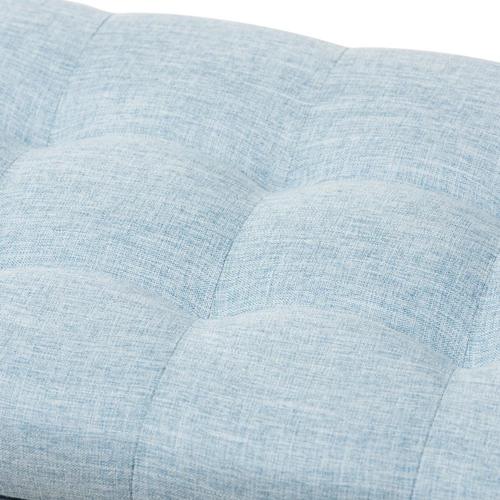 Light Blue Fabric Upholstered Grid-Tufting Storage Ottoman Bench. Picture 16