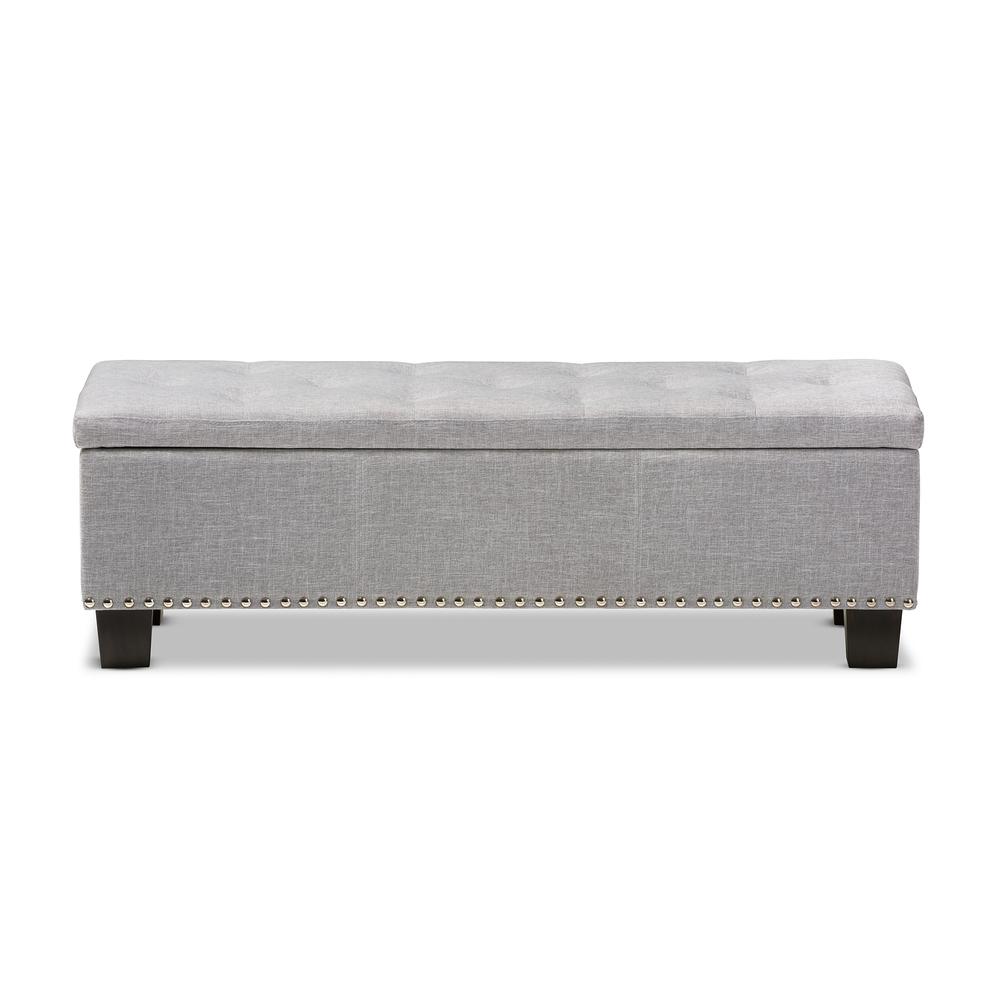 Grayish Beige Fabric Upholstered Button-Tufting Storage Ottoman Bench. Picture 13