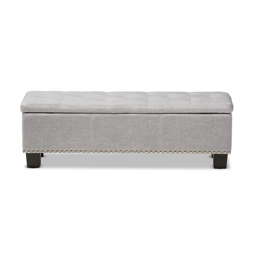 Grayish Beige Fabric Upholstered Button-Tufting Storage Ottoman Bench. Picture 15