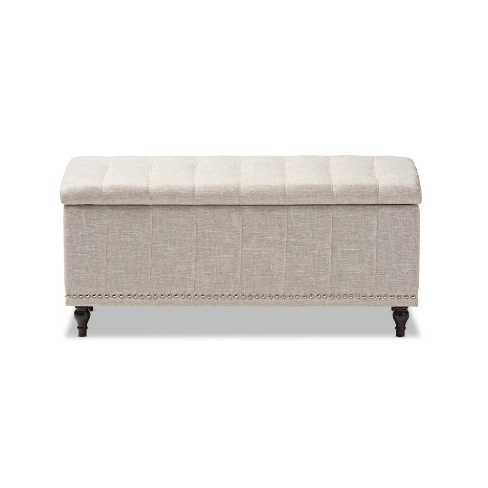 Classic Beige Fabric Upholstered Button-Tufting Storage Ottoman Bench. Picture 13