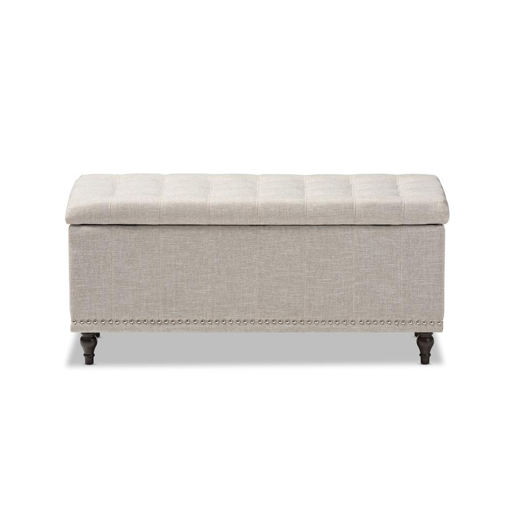 Classic Beige Fabric Upholstered Button-Tufting Storage Ottoman Bench. Picture 15